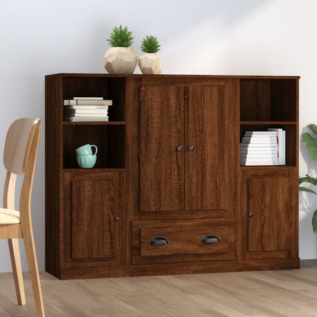 Highboards 3 Pcs Engineered Wood