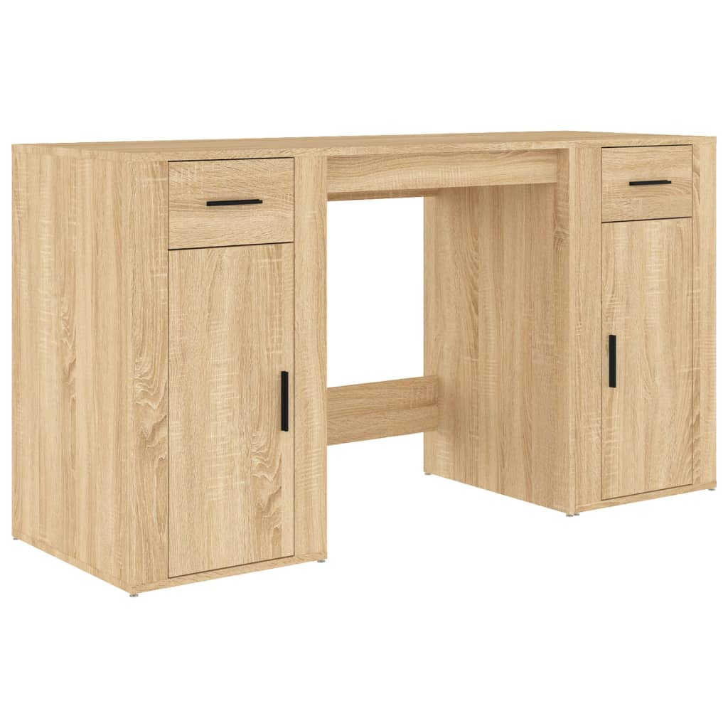 Desk With Cabinet Engineered Wood