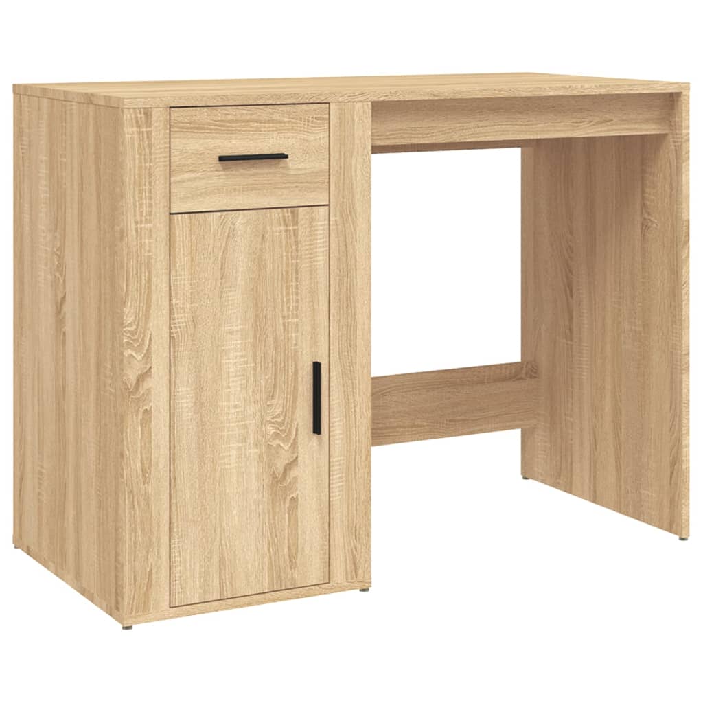 Desk With Cabinet Engineered Wood