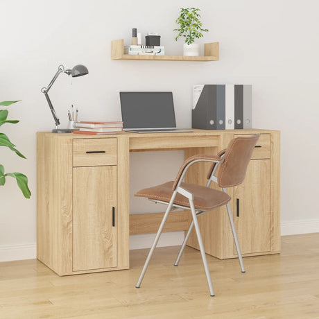 Desk With Cabinet Engineered Wood