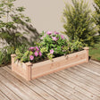 Garden Raised Bed With Liner Solid Wood Fir