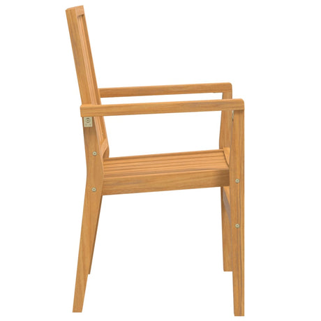 Stackable Garden Chairs 2 Pcs 56.5X57.5X91 Cm Solid Wood Teak
