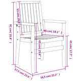 Stackable Garden Chairs 2 Pcs 56.5X57.5X91 Cm Solid Wood Teak