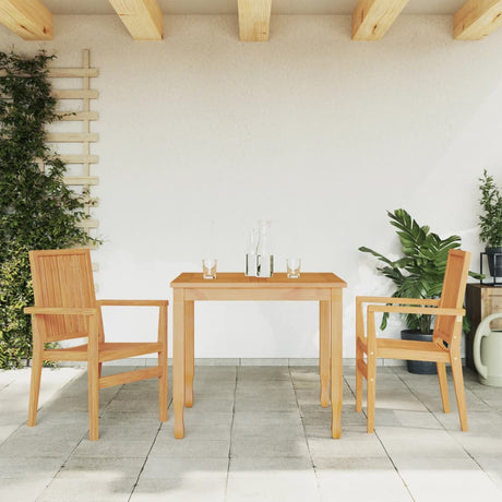 Stackable Garden Chairs 2 Pcs 56.5X57.5X91 Cm Solid Wood Teak