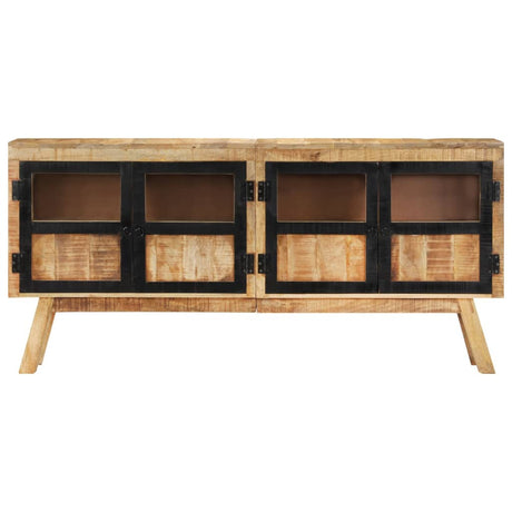 Sideboard Brown And Black 160X30X76 Cm Solid Wood Mango