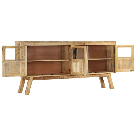 Sideboard Brown And Black 160X30X76 Cm Solid Wood Mango