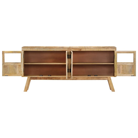 Sideboard Brown And Black 160X30X76 Cm Solid Wood Mango