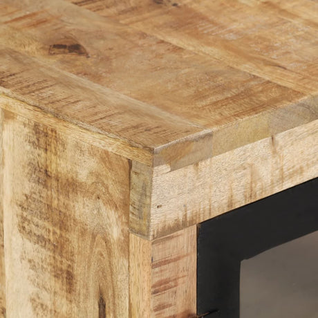 Sideboard Brown And Black 160X30X76 Cm Solid Wood Mango