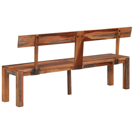 Bench With Backrest 160 Cm Grey Solid Wood Acacia