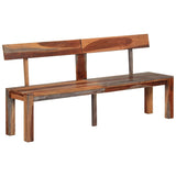 Bench With Backrest 160 Cm Grey Solid Wood Acacia