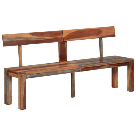 Bench With Backrest 160 Cm Grey Solid Wood Acacia