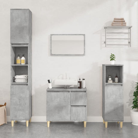 3 Piece Bathroom Cabinet Set Engineered Wood