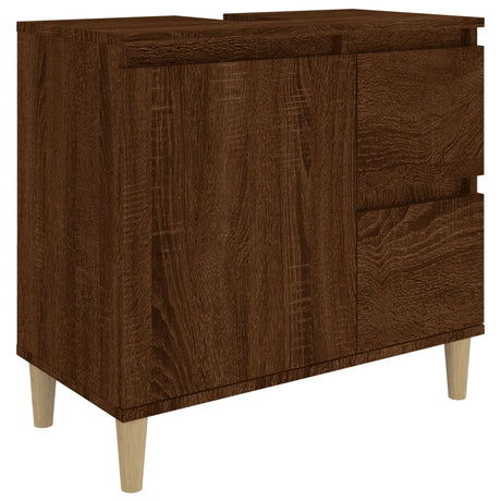 3 Piece Bathroom Cabinet Set Engineered Wood