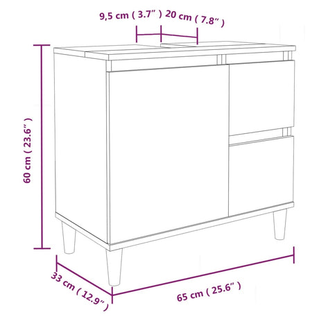 3 Piece Bathroom Cabinet Set Engineered Wood