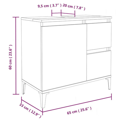 3 Piece Bathroom Cabinet Set Engineered Wood