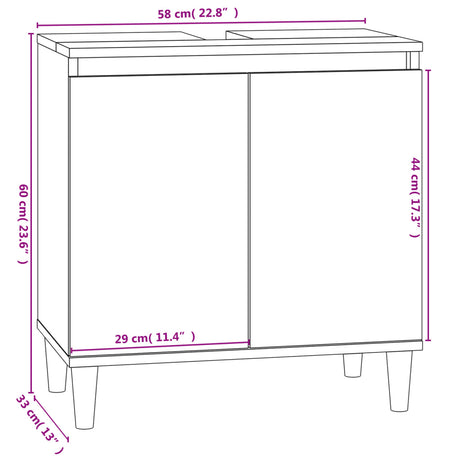 3 Piece Bathroom Furniture Set Engineered Wood