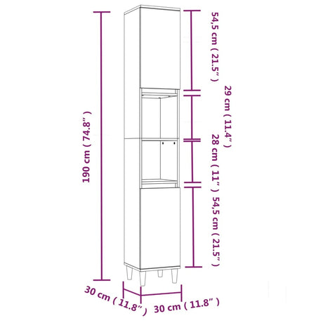 3 Piece Bathroom Furniture Set Engineered Wood