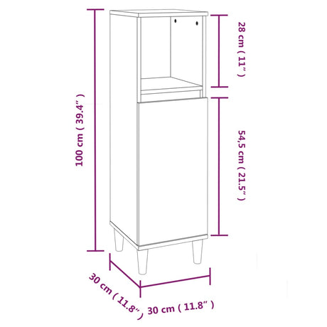 3 Piece Bathroom Furniture Set Engineered Wood