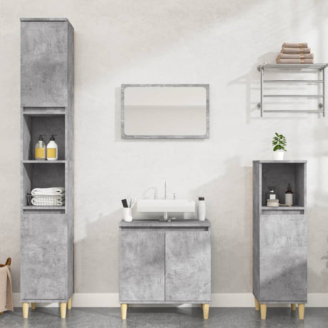 3 Piece Bathroom Furniture Set Engineered Wood