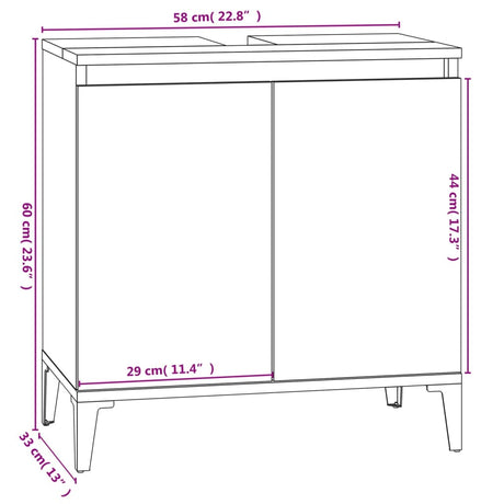 3 Piece Bathroom Furniture Set Engineered Wood