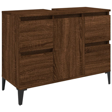 3 Piece Bathroom Furniture Set Engineered Wood