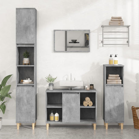 3 Piece Bathroom Furniture Set Engineered Wood