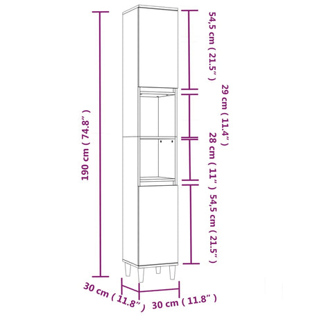 3 Piece Bathroom Furniture Set Engineered Wood