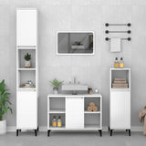 3 Piece Bathroom Furniture Set Engineered Wood