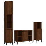 3 Piece Bathroom Furniture Set Engineered Wood