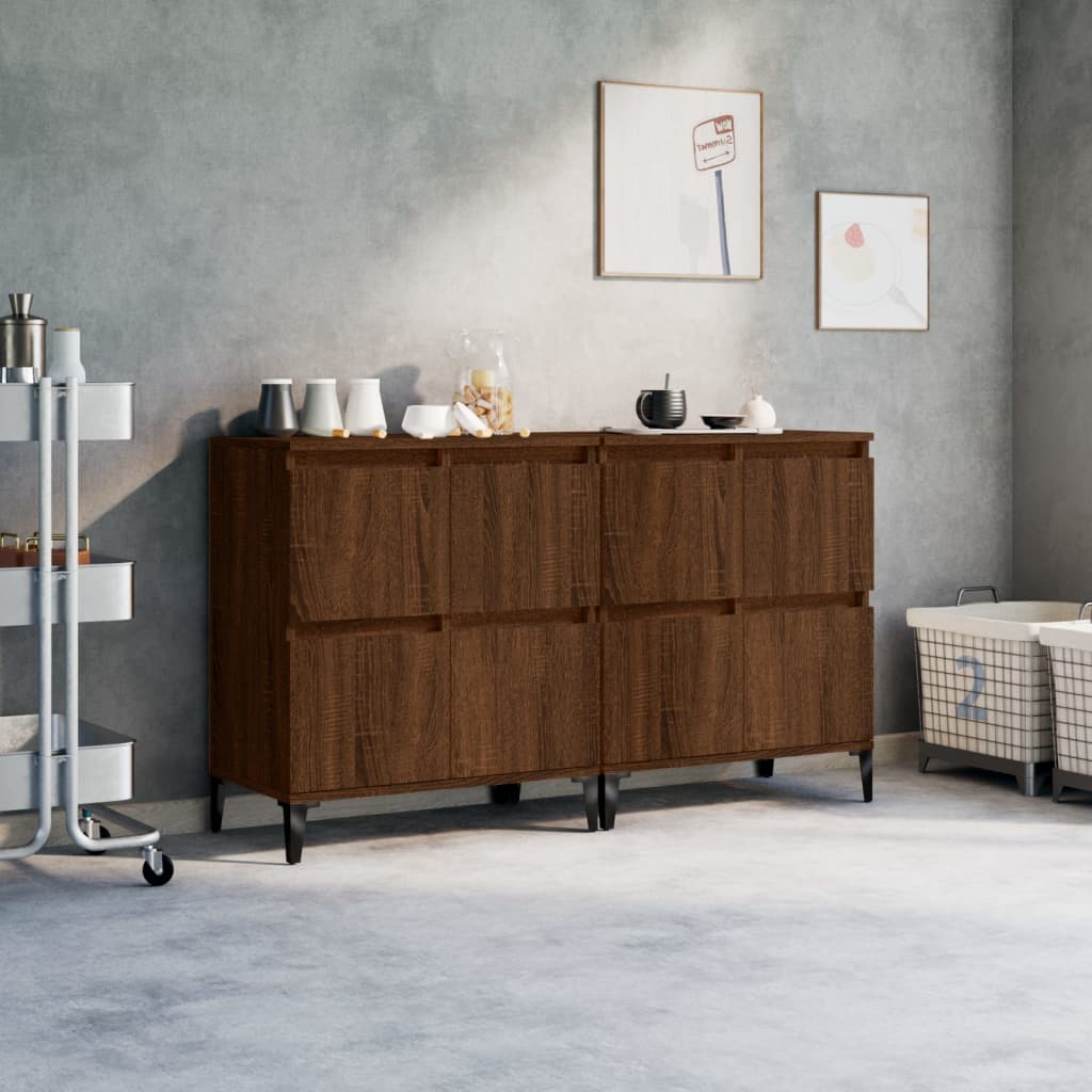 Sideboards 3 Pcs 60X35X70 Cm Engineered Wood