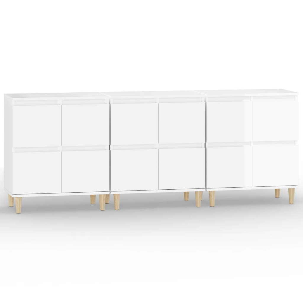 Sideboards 3 Pcs 60X35X70 Cm Engineered Wood