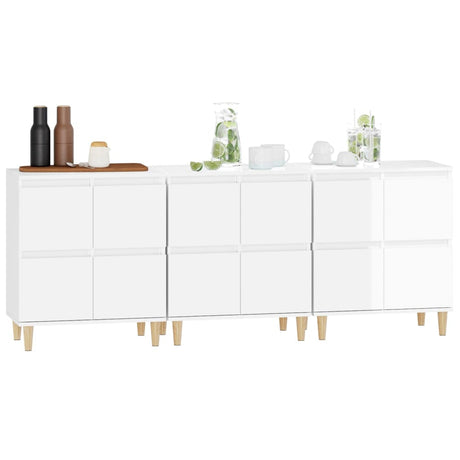 Sideboards 3 Pcs 60X35X70 Cm Engineered Wood