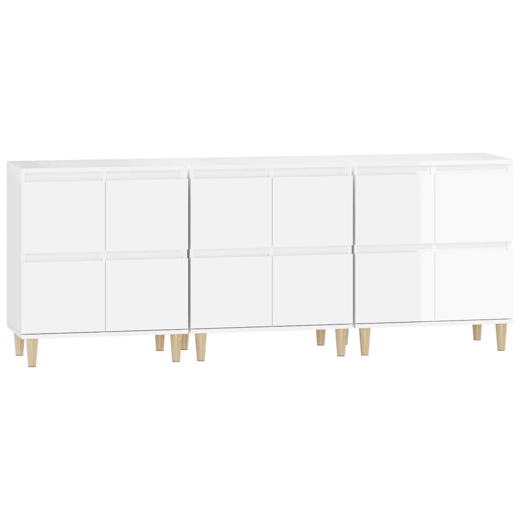 Sideboards 3 Pcs 60X35X70 Cm Engineered Wood