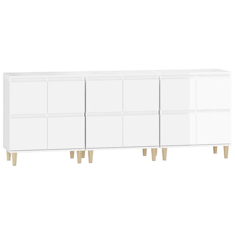 Sideboards 3 Pcs 60X35X70 Cm Engineered Wood