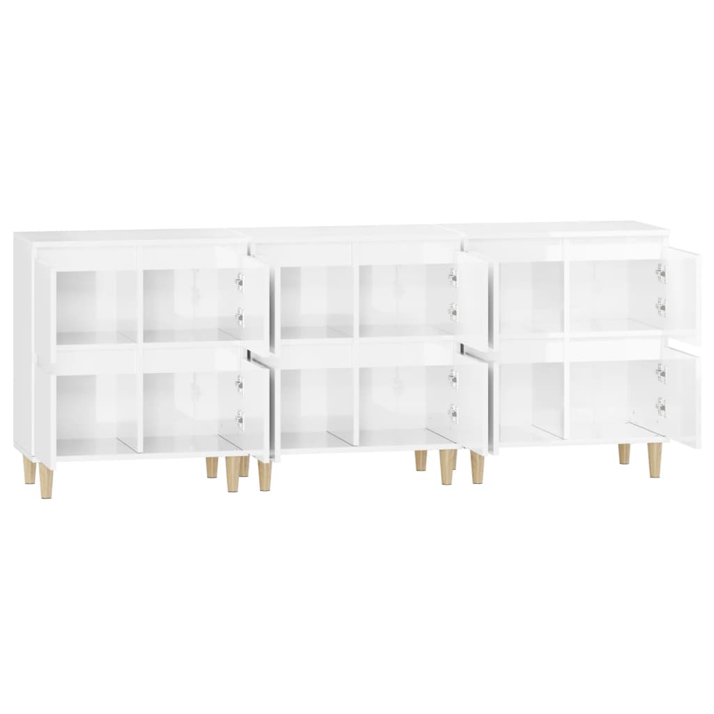 Sideboards 3 Pcs 60X35X70 Cm Engineered Wood