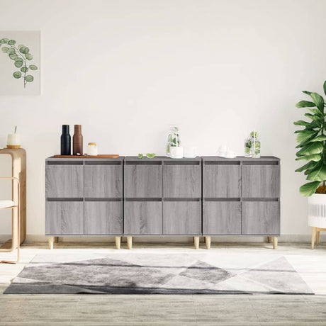 Sideboards 3 Pcs 60X35X70 Cm Engineered Wood
