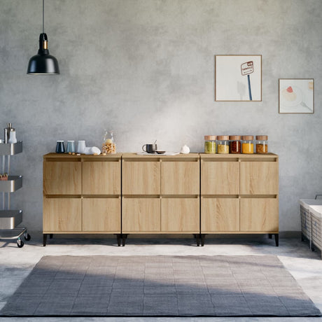 Sideboards 3 Pcs 60X35X70 Cm Engineered Wood