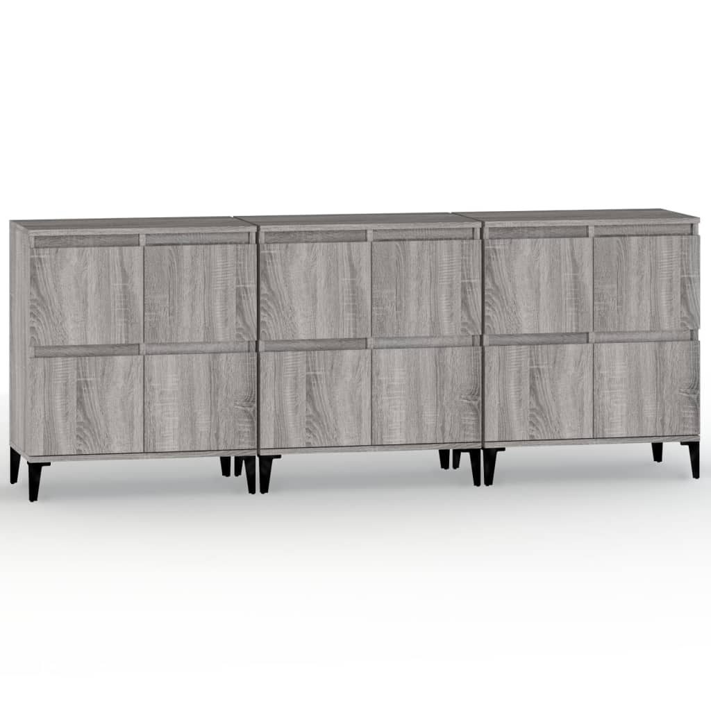 Sideboards 3 Pcs 60X35X70 Cm Engineered Wood