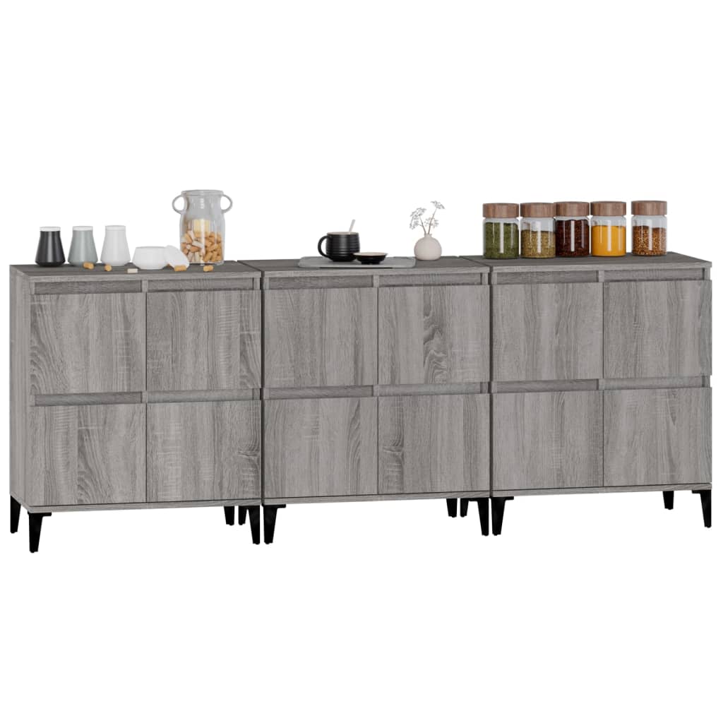 Sideboards 3 Pcs 60X35X70 Cm Engineered Wood