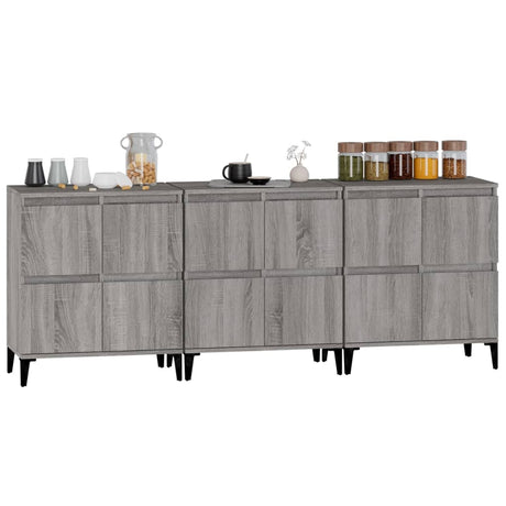 Sideboards 3 Pcs 60X35X70 Cm Engineered Wood