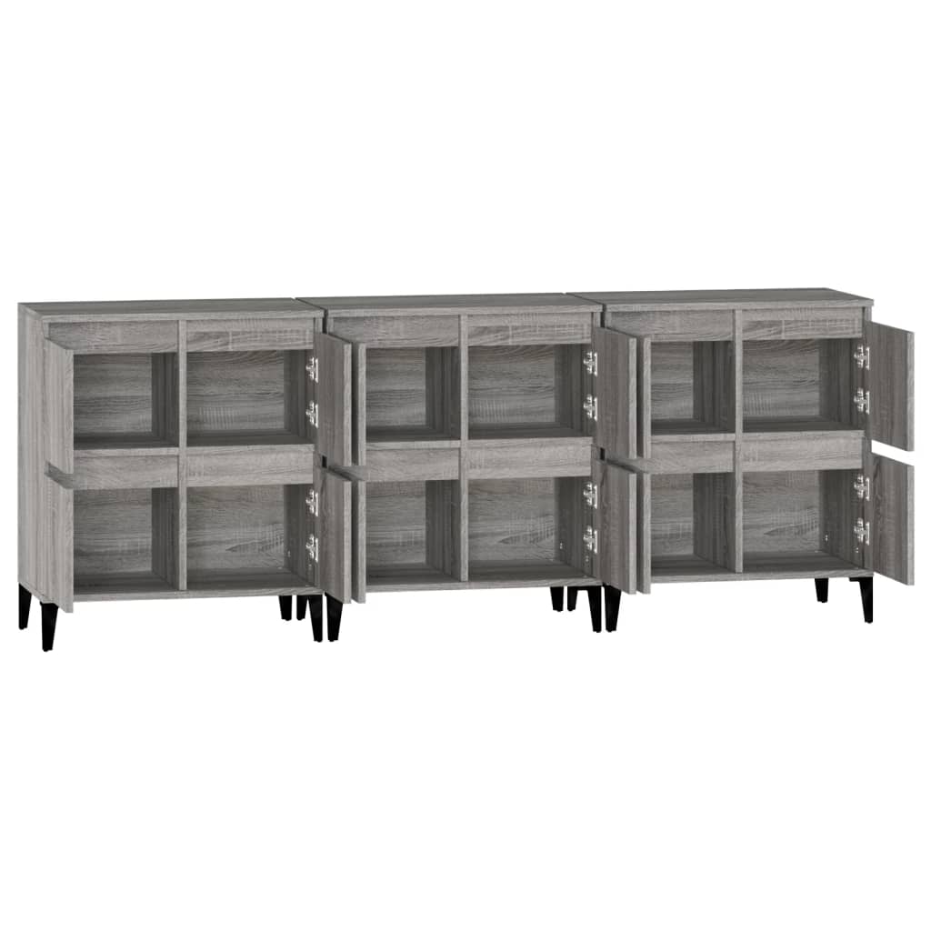 Sideboards 3 Pcs 60X35X70 Cm Engineered Wood