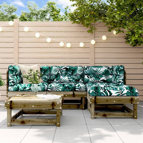 5 Piece Garden Lounge Set Solid Wood Pine
