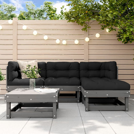 5 Piece Garden Lounge Set Solid Wood Pine