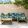 5 Piece Garden Lounge Set Solid Wood Pine