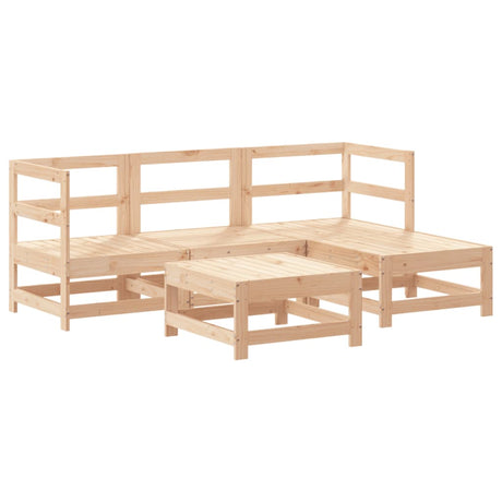 5 Piece Garden Lounge Set Solid Wood Pine