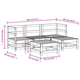 5 Piece Garden Lounge Set Solid Wood Pine