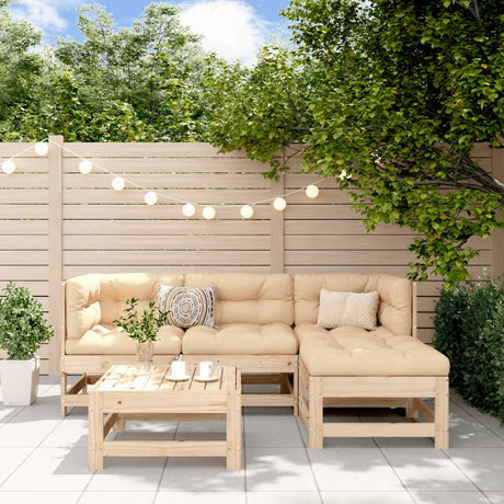 5 Piece Garden Lounge Set Solid Wood Pine