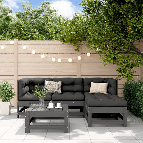 5 Piece Garden Lounge Set Solid Wood Pine