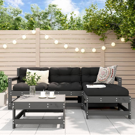 5 Piece Garden Lounge Set Solid Wood Pine