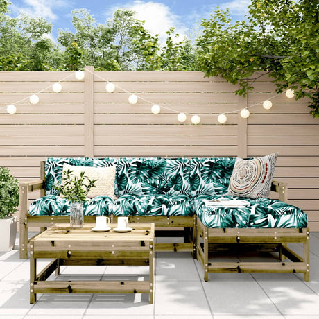 5 Piece Garden Lounge Set Solid Wood Pine